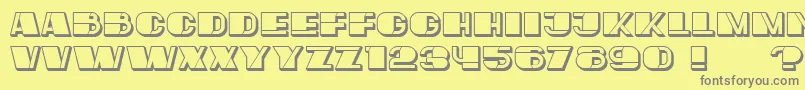 MafiaHollow-fontti – harmaat kirjasimet keltaisella taustalla