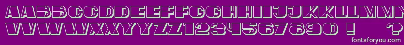 フォントMafiaHollow – 紫の背景に緑のフォント