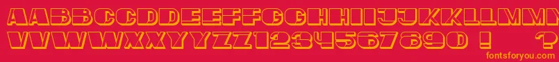 フォントMafiaHollow – 赤い背景にオレンジの文字
