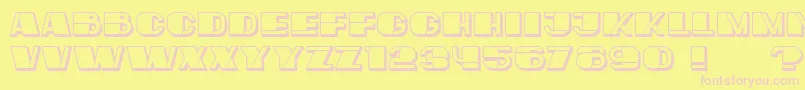 MafiaHollow Font – Pink Fonts on Yellow Background