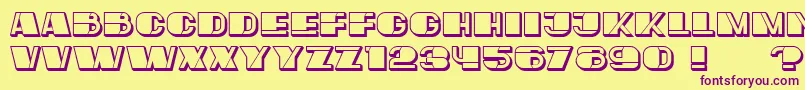 MafiaHollow-fontti – violetit fontit keltaisella taustalla