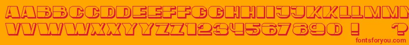 MafiaHollow-Schriftart – Rote Schriften auf orangefarbenem Hintergrund