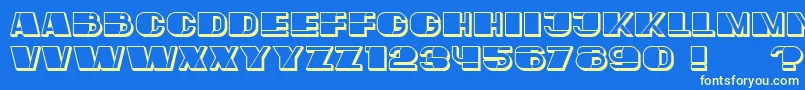 MafiaHollow Font – Yellow Fonts on Blue Background