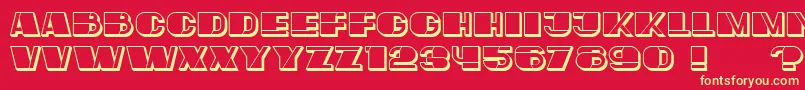 MafiaHollow Font – Yellow Fonts on Red Background