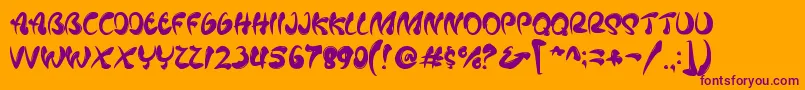 Mafieso   PERSONAL USE Font – Purple Fonts on Orange Background