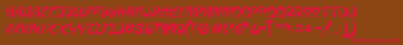 Mafieso   PERSONAL USE Font – Red Fonts on Brown Background