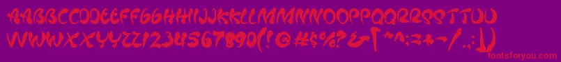 Mafieso   PERSONAL USE Font – Red Fonts on Purple Background