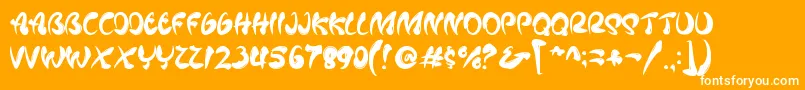 Mafieso   PERSONAL USE Font – White Fonts on Orange Background