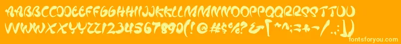 Mafieso   PERSONAL USE Font – Yellow Fonts on Orange Background