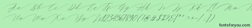 Шрифт Magarella Script – чёрные шрифты на зелёном фоне