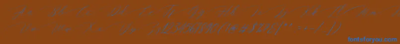 Magarella Script Font – Blue Fonts on Brown Background