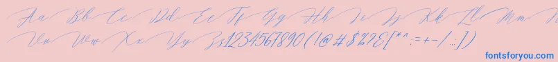 fuente Magarella Script – Fuentes Azules Sobre Fondo Rosa