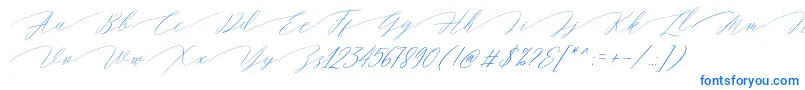 fuente Magarella Script – Fuentes Azules Sobre Fondo Blanco