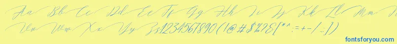 fuente Magarella Script – Fuentes Azules Sobre Fondo Amarillo