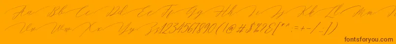 fuente Magarella Script – Fuentes Marrones Sobre Fondo Naranja