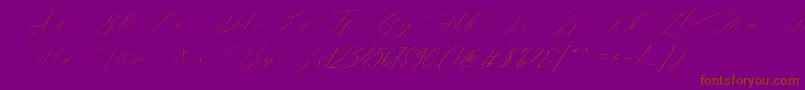 Magarella Script Font – Brown Fonts on Purple Background