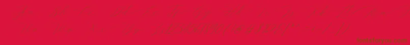 Magarella Script Font – Brown Fonts on Red Background