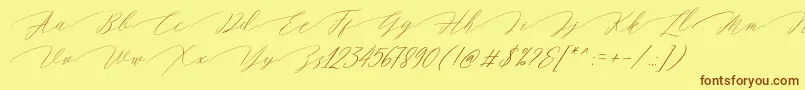 Más sobre la fuente Magarella Script fuente Magarella Script – Fuentes Marrones Sobre Fondo Amarillo