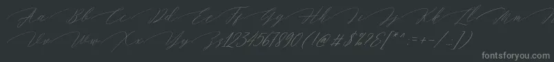 Magarella Script-Schriftart – Graue Schriften auf schwarzem Hintergrund