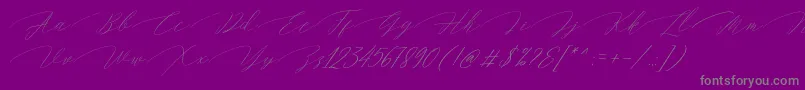 Weitere Informationen zur Magarella Script-Schriftart Magarella Script-Schriftart – Graue Schriften auf violettem Hintergrund