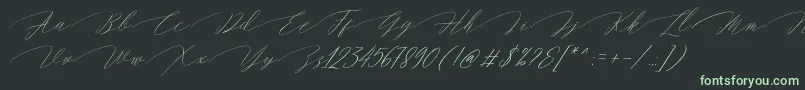 Magarella Script-Schriftart – Grüne Schriften auf schwarzem Hintergrund