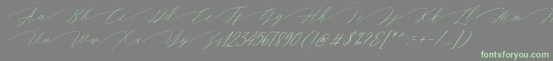 Magarella Script-Schriftart – Grüne Schriften auf grauem Hintergrund