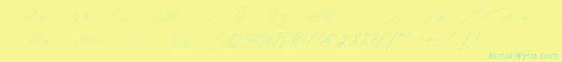 Magarella Script Font – Green Fonts on Yellow Background