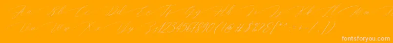 Magarella Script Font – Pink Fonts on Orange Background