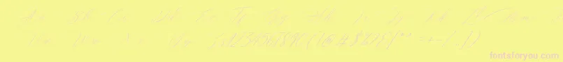 Fonte Magarella Script – fontes rosa em um fundo amarelo