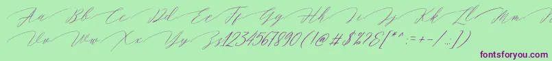 fuente Magarella Script – Fuentes Moradas Sobre Fondo Verde