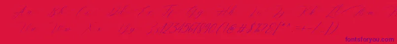 Magarella Script Font – Purple Fonts on Red Background