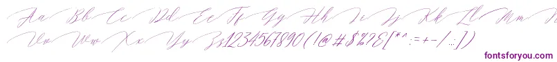 Czcionka Magarella Script – fioletowe czcionki