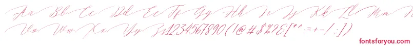 Magarella Script-fontti – punaiset fontit valkoisella taustalla