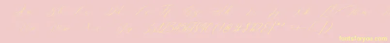 Magarella Script-Schriftart – Gelbe Schriften auf rosa Hintergrund