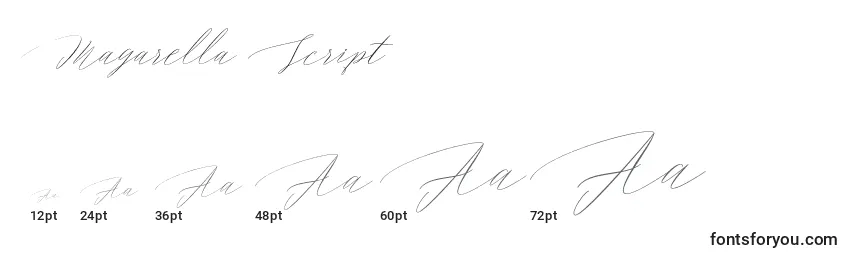 Размеры шрифта Magarella Script