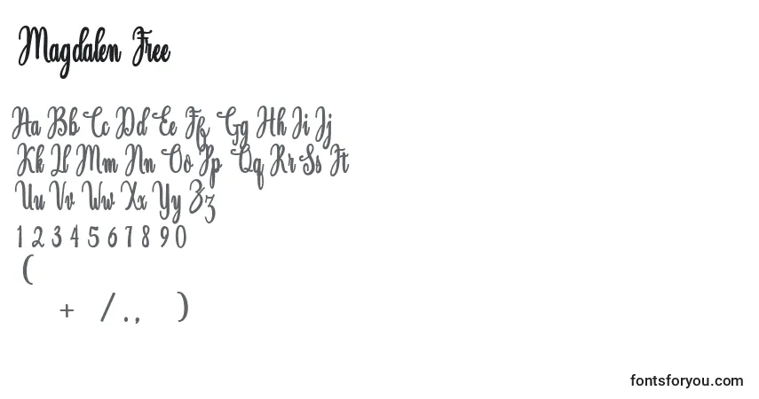 Шрифт Magdalen Free – алфавит, цифры, специальные символы