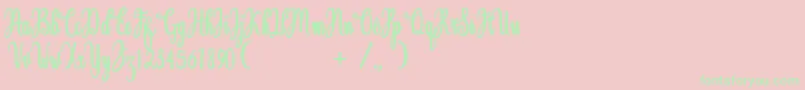 Magdalen Free Font – Green Fonts on Pink Background