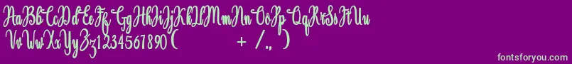 Police Magdalen Free – polices vertes sur fond violet