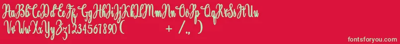 Magdalen Free Font – Green Fonts on Red Background