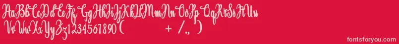 Magdalen Free Font – Pink Fonts on Red Background