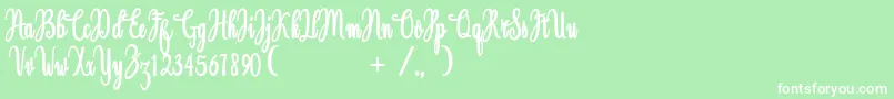 Magdalen Free Font – White Fonts on Green Background