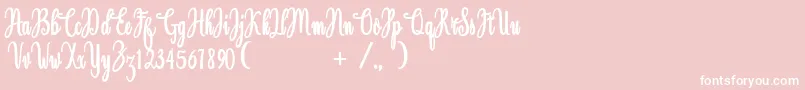 Magdalen Free-Schriftart – Weiße Schriften auf rosa Hintergrund