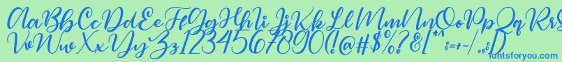 Magelove Font – Blue Fonts on Green Background