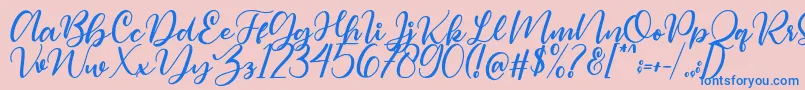 Magelove-Schriftart – Blaue Schriften auf rosa Hintergrund