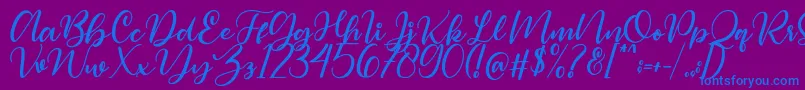 Magelove Font – Blue Fonts on Purple Background