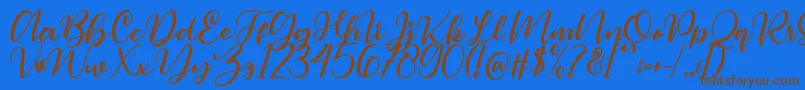 Magelove Font – Brown Fonts on Blue Background