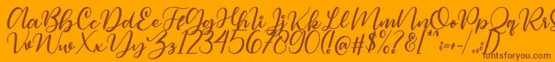 Magelove Font – Brown Fonts on Orange Background