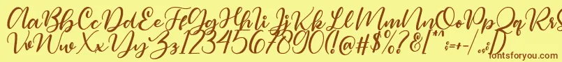 Magelove Font – Brown Fonts on Yellow Background