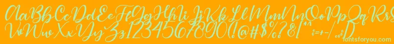 Magelove Font – Green Fonts on Orange Background