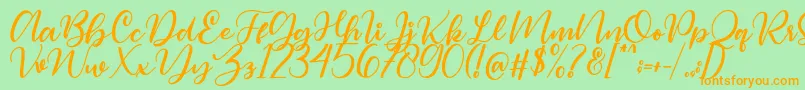 Magelove Font – Orange Fonts on Green Background